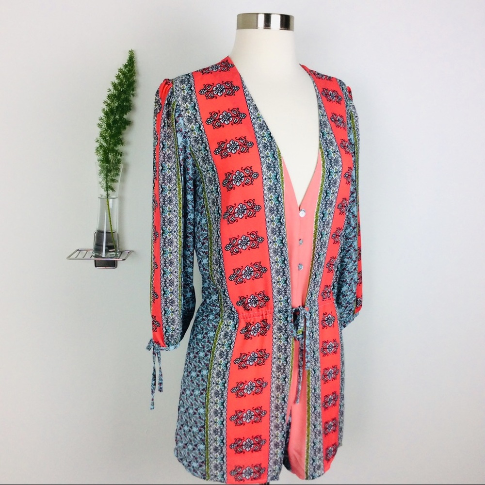 Women’s Lulu’s  Beautiful Orange & Blue Romper